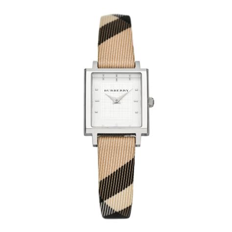 BURBERRY Stainless Steel Calfskin 24mm Nova Check Quartz 